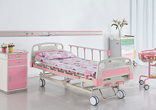 BC364C Two-crank Hospital Bed with Casters Central Controlled