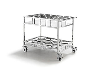 QT342 Stainless Steel Trolley for Water Bottle